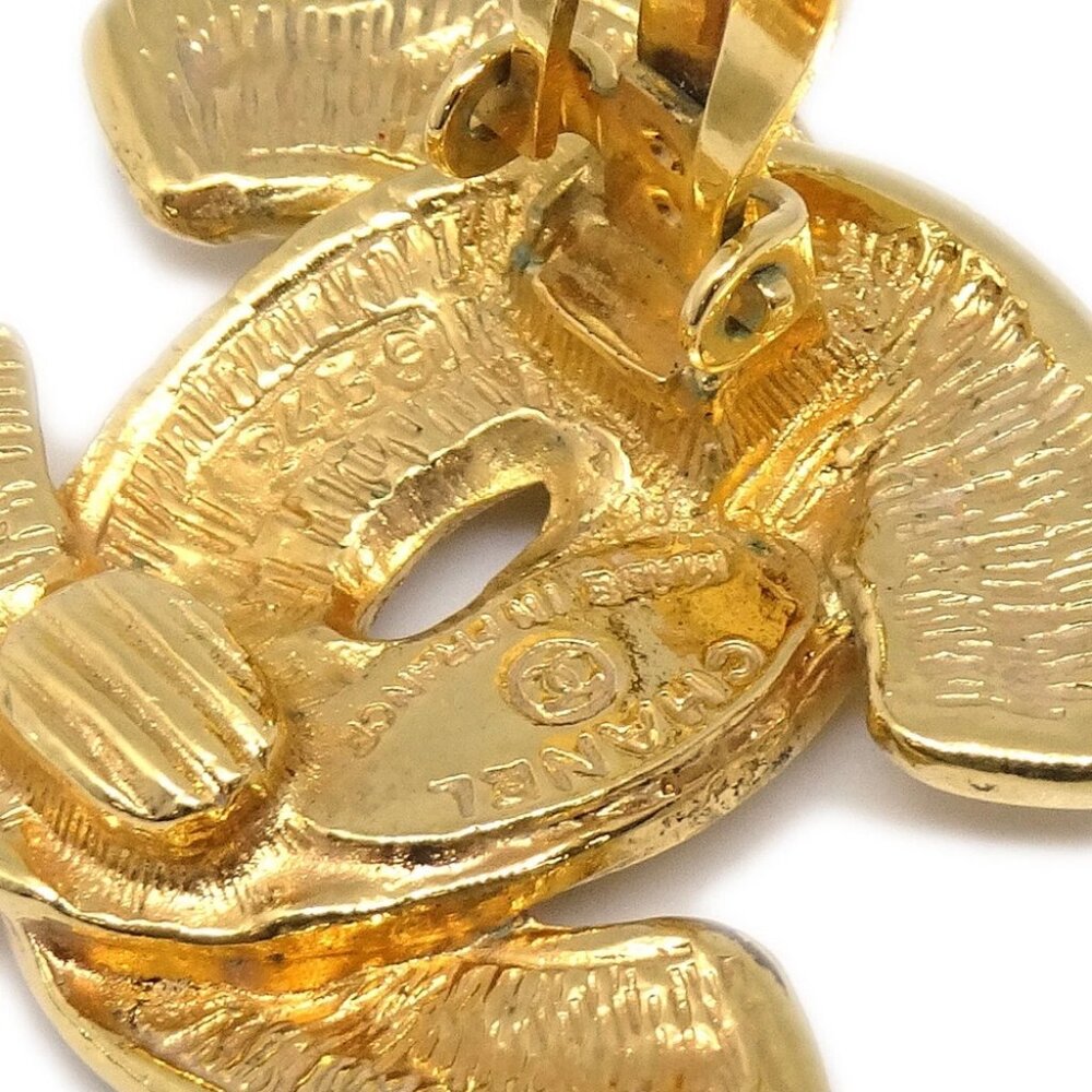 Chanel CC Quilted Earrings Clip-On Gold 2459 - Picture 4 of 4